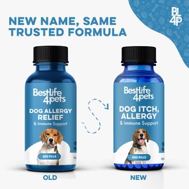 Dog Allergy Relief & Immune Support, Natural Holistic Itch Relief for Dogs, Immune System Guard and Allergy Support, Including Seasonal Allergies, Sneezing, Runny Nose and Itching, 400 Small Pills
