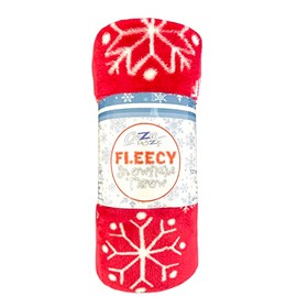 Cozydoze z ⟨™⟩ Christmas Blankets & Soft Fleece Throws. Fun, Festive & Fleecy Xmas Blankets For Adults, Kids, Dogs & Cats (Snowflake Red)