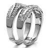 Sterling Silver Infinity Bypass Engagement Ring Guard with Cubic Zirconia