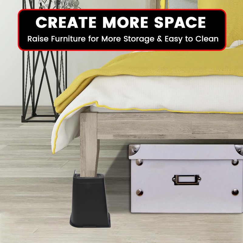 MYMULIKE Bed Risers 8 inch, Oversized Furniture Risers, Support Up