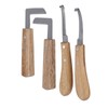 4pcs Hoof Knife Carbon Steel Wooden Handle Left and Right
