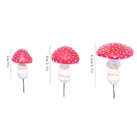 SEEK RARE 3pcs Mushroom Mini Figures Plant Decor Fairy Garden Miniatures Resin Glow in The Dark Luminous Mini Mushroom Statue Decor for Home Kitchen Terrarium