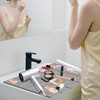 Mofason Bathroom Sink Top Cover Space Saver,Silicone Makeup Organizer Mat