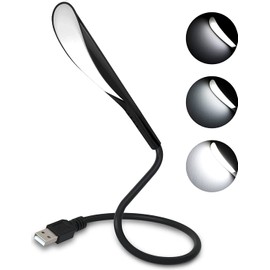 LEDBOKLI USB Light, LED Reading Light, DC 5V, 2.8 W, 14 LED Beads, 3 Levels of Dimming, Touch Switch, Hand Light, Bright, USB Lamp, Flexible Type, Lightweight, Black for Cars, Illumination