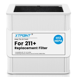 211+ Replacement Filter Compatible with Blue Pure Blue Pure 211+ Air Cleaner Purifier Series, 2 Stage Filtration System of H13 True and Activated Carbon Filter