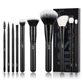 Jessup Brochas para Maquillaje 10pcs Set Pinceles Maquillaje para Base en Polvo Rubor Contorno Bronceador Corrector Sombra de Ojos Mezcla de Cejas Delineador de Ojos Spoolie T323