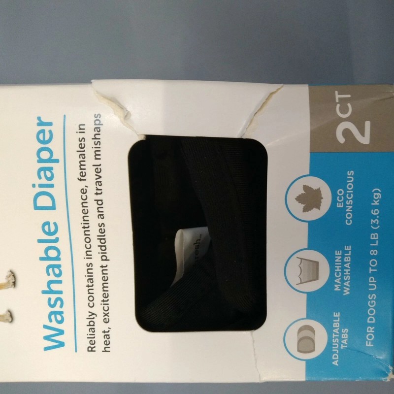 So Phresh WASHABLE Dog Diaper for X-Small Dog Black Set