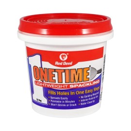 Red Devil 0542 ONETIME Lightweight Spackling, 1/2 Pint, White, 8oz, Made in USA