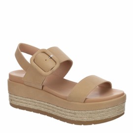 Michael By Michael Shannon Kira - Women's Classic Open Toe Espadrille Casual Strappy Summer Platform Sandal Beige, Size 5 Medium Width