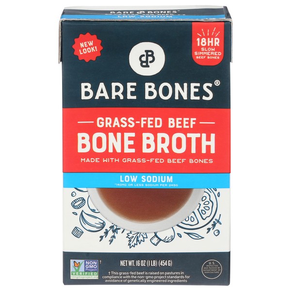 Bare Bones Low Sodium Grass-Fed Beef Bone Broth, 16 OZ