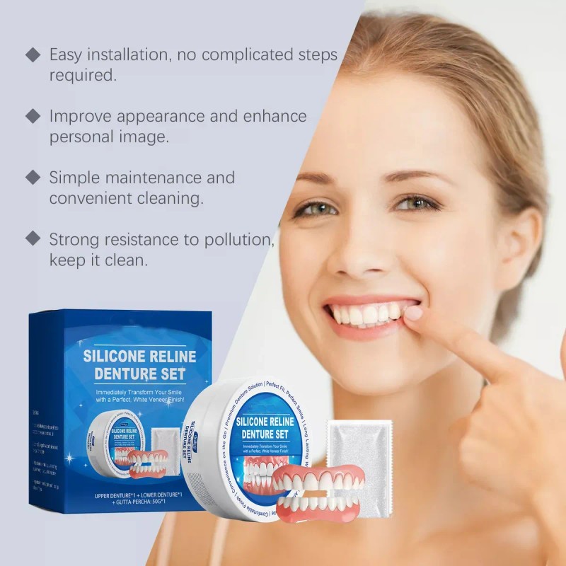 Prótesis Profesionales Silicona Brillante Dentes Blanda