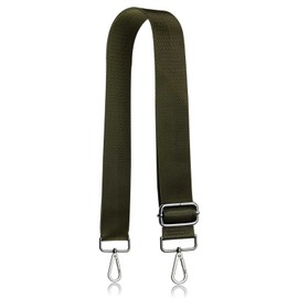 Allzedream Wide Purse Strap Replacement Crossbody Shoulder Bag Adjustable, Olive Green-silver Hardeware, Wide:1.5in (3.8cm), Modern