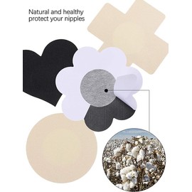 UNIVERSOENLÍNEA.COM Set 50 Pezoneras Cubiertas para Pechos Desechables para Pechos Autoadhesivas Cubrepechos Escotes Vestidos Trajes Material Satinado, Suave y Transpirable 50 Piezas