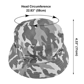 LOCOMO Men Women Camouflage Camo Bucket Hat Pattern Camping Hiking Fishing Outdoor Sun Boonie Cap, Khaki