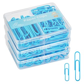 NEEWAY Clips de papel coloridos de varios tamaños, clips pequeños y grandes, 210 unidades, paquete de 3 70 (azul)