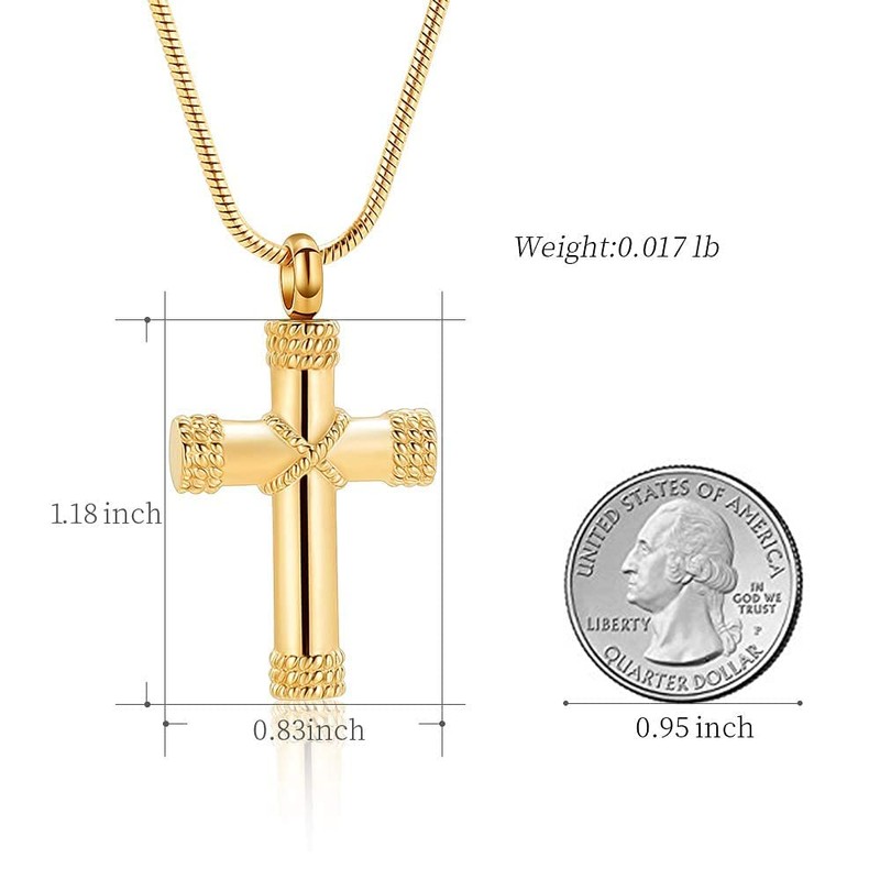 shajwo Cremation Jewelry Cross Urn Ashes Necklace for Women Men