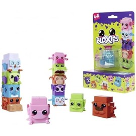 BLOXIES 4 Pack Blind Collectible - Stackable, collectable Mini Animal Friends, building blocks with moving feature, cute animal designs, fidget toy, 18 to collect, Multicolour, suitable for ages 3+