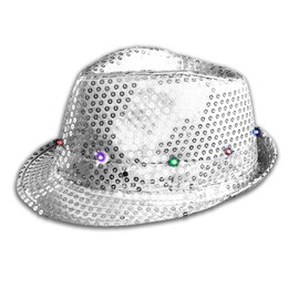 Flashing LED Fedora Hat - The Glowhouse (Silver)