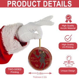 Christmas Ornaments Decorations - 3.6 in Acrylic Two Sided Printing - Ornament Exchange Gifts Funny (Gruss Vom Krampus Who's Naughty Horror)