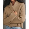 BQDCQB Womens Cropped Cardigan Sweaters Chunky Knit Shawl Collar Sweater