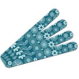 Geometric Flower Pattern Double-Sided Nail File Emery Board Set 4 Pack