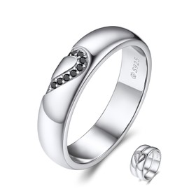 Matching Couple Rings, MomentWish Moissanite Wedding Band for Him, D Color VVS1 Simulated Diamond 925 Sterling Silver Eternity Rings-Size9