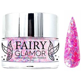 Fairy Glamor Fairy Glamor Pink Glitter Dip and Acrylic Nail Powder, Cat Caf 1oz