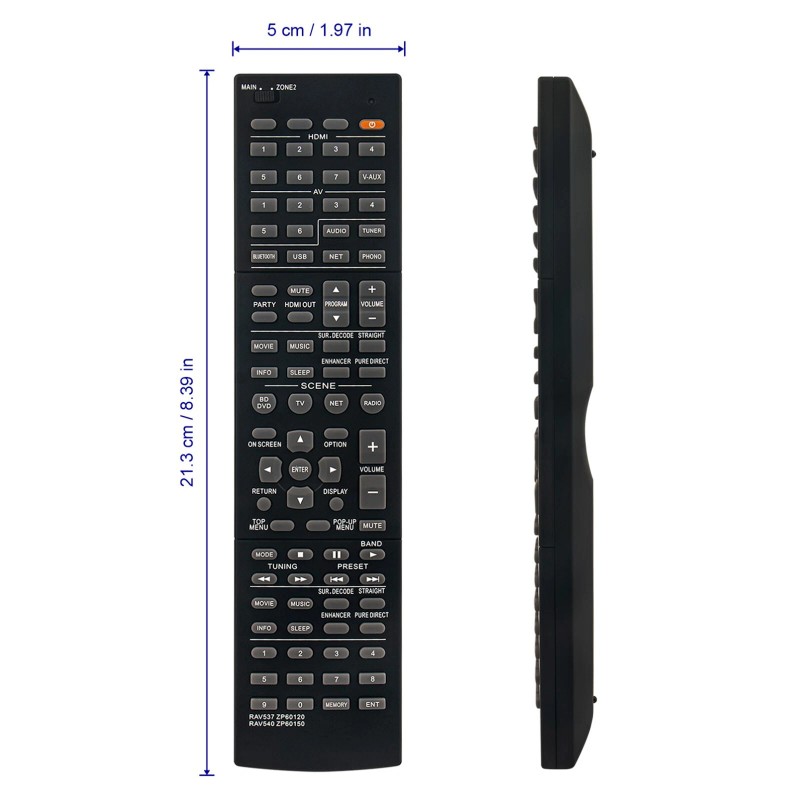 For Yamaha RAV540 ZP60150 Replace Remote for Yamaha Receiver RX-A850