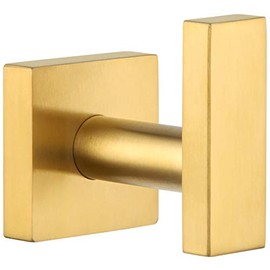 Bathroom Towel Hook Brushed Gold, Angle Simple SUS304 Stainless Steel Shower Bath Towel Holder, Heavy Duty Robe Hook, Hand Towel Hanger Wall Mount