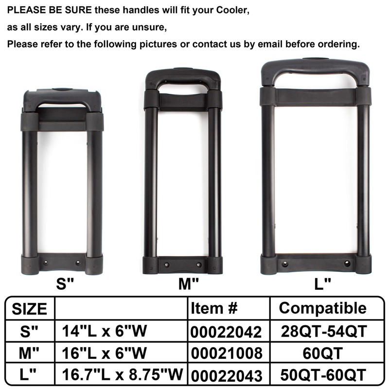 Cooler Replacement Telescoping Handle for 28QT-54QT Coolers, Compatible with Ice
