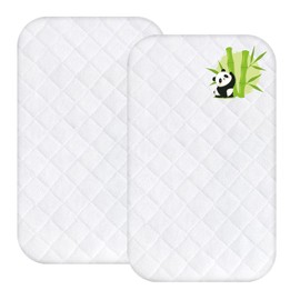Waterproof Bassinet Mattress Protector Cover, Fits for AirClub, HARPPA and Larex 3 in 1 Bassinet Bedside Sleeper, 2 Pack, Skin Friendly and Breathable Bassinet Mattress Pad
