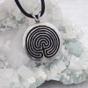 NEW Wicca Protection Amulet 1.5" Labyrinth Spiral Pewter Pendant with