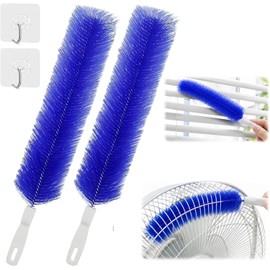 Genérico Bendable Microfiber Head, 2026 New Fan Cleaner Brush Reusable Dust Remover Washable, Ultimate Dust Cleaning Brush ldeal for Electric Fans Air Conditioning, Home Car Vents, Curtain (2pcsBlue)