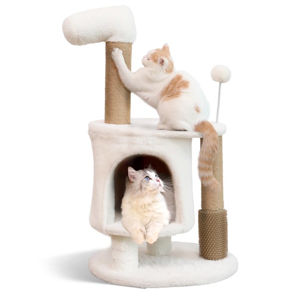 FUKUMARU Cat Scratching Post, 33.5 Inch Cat Tower Tree with
