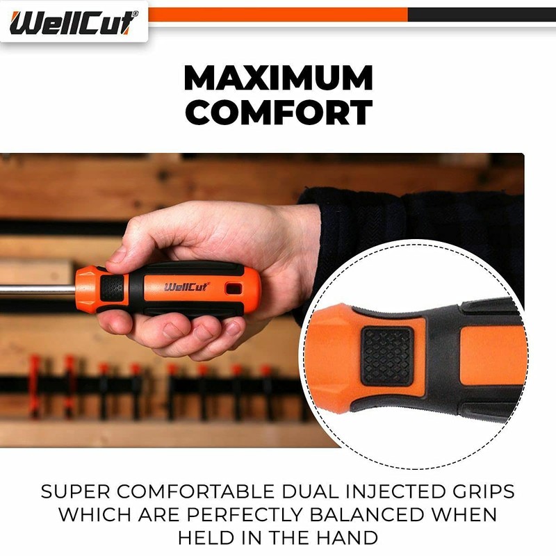 8 Piece Precision Magnetic Screwdriver Set with Slotted and Phillips