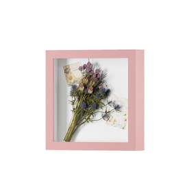 DEMAIKE 8x8 Shadow Box Frame Display Case with Real Glass, 3D Picture Frame for Memorabilia, Crafts, Photos, Wedding (Pink)