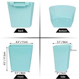 AYVANBER 6 Pack Hanging Cup Holder for Rolling cart Accessories Hooks Little Hanging Buckets Hanging Storage Bins Craft Supplies for Rolling Utility Cart Slim Storage Cart (Teal)