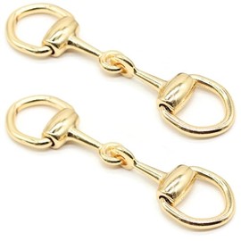 Jacob Bicerri Metal Shoe Buckle - 3 Inch (77mm) - 2 Pcs - Gold Metal Shoe Buckle Shoelace Clips Metal Hinged Equestrian Buckles For Craft & Sewing Project BG0502