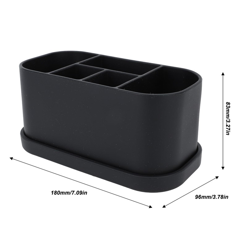 Silicone Toothbrush Toothpaste Holder Multipurpose 5 Slots Drainage Holes Bathroom