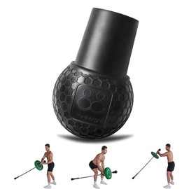 Rubber Barbell Landmine Attachment, adaptable to most floor surfaces, suitable for Press, Row, Spin, Split Squats exercises, portable landmine attachment with 360-degree rotating angle. - Color: Black