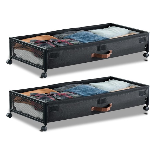 VEVOR Under Bed Storage with Wheels, 36.0 x 18.1 x