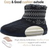 KuaiLu Men's Wool Slippers Knitted Artificial Warm Indoor Boots Non-Slip