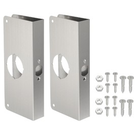 PATIKIL Door Reinforcement Plate, 2 Set Doors Reinforce Repair for 1-3/8" Thick Door 9" Size Door Knob Lock Latch Deadbolt Cover Plate Home Security, Silver
