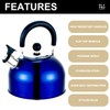 OLPRO 2 Litre Stainless Steel Whistling Kettle – Durable Blue