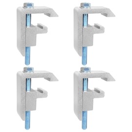 QYMOPAY Track System Mounting Clamps,Camper Shell Clamps,Truck Topper Clamps,Tonneau Cover Clamps for Toyota,Tacoma,Tundra Truck Bed Cover Clamps -4PCS Sliver