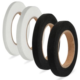 NQEUEPN 4 Rolls 265 Yards Iron on Hem Tape, No Sew Hem Tape Fabric Fusing Tape Adhesive Web Hem Tape for Hemming Broken Pants Jeans Skirts Clothes (Black, White)