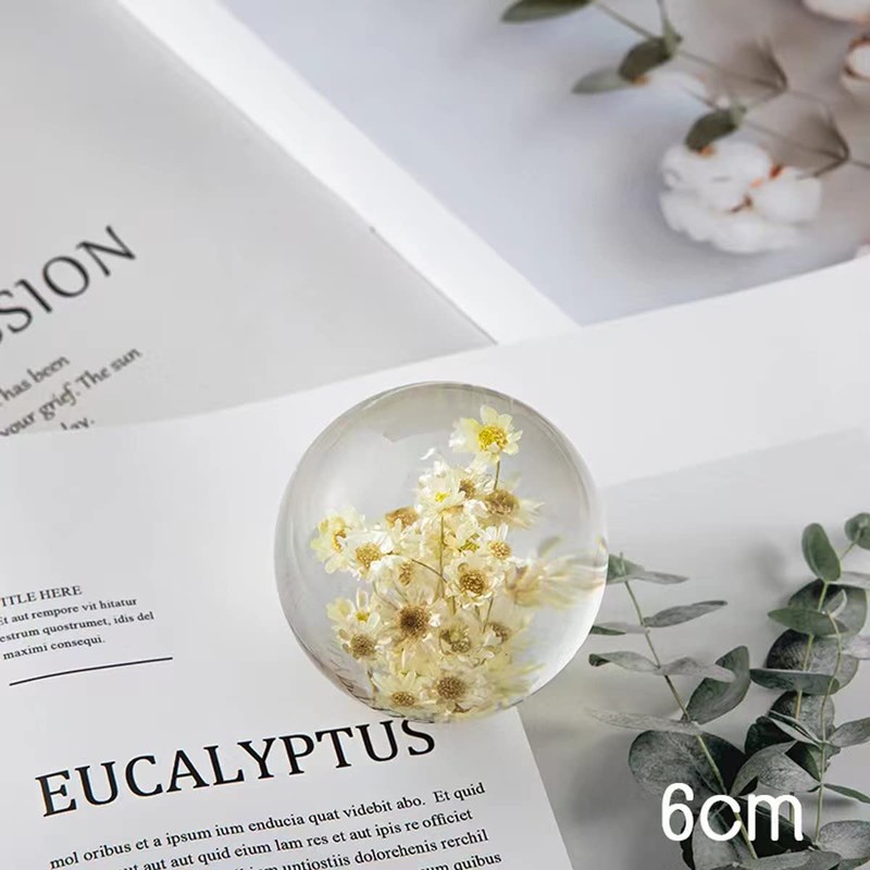 DESHINTKE Yellow Daisy Glowing Crystal Ball Eternal Flower Paperweight with