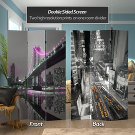 Red Lantern 6 ft. Tall New York Reflections Room Divider, New York State of Mind