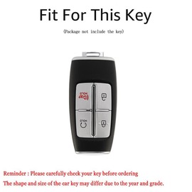 ontto Car Key fob Cover Fit for Hyundai Genesis G80 GV70 GV80 2019 2020 2021 2022 Key case 4 Buttons TPU Remote Key Shell Key Holder Bag Keychain Keyring Decorative Accessories Gray A