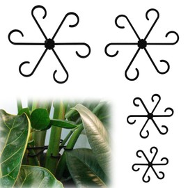 4pcs Climbing Houseplant Stem Supports, Plastic Plant Climbers Stem Holders Reusable Flower Plant Stakes Trellis Stem Hook Growth Accessories for Plant (black)